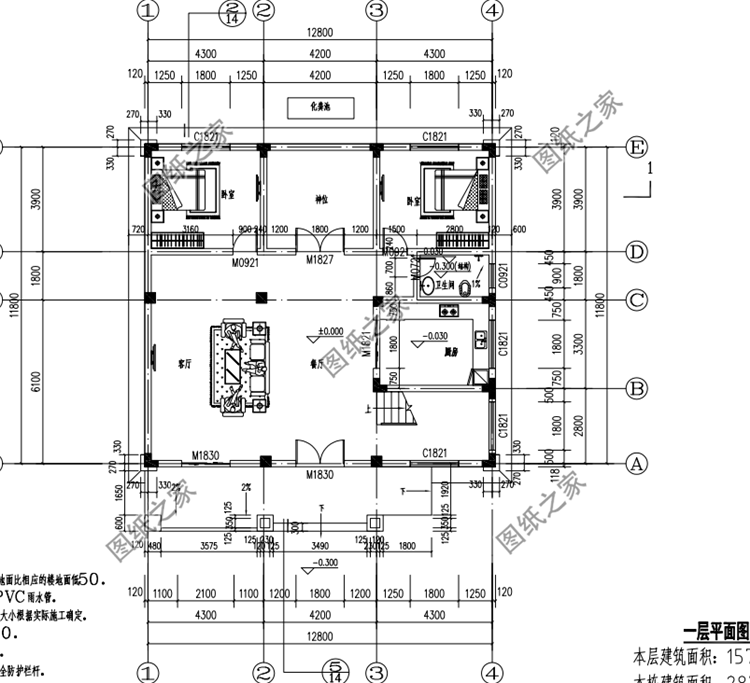 面寬12米二層樓設計圖，外觀靚布局贊，再適合農村不過了