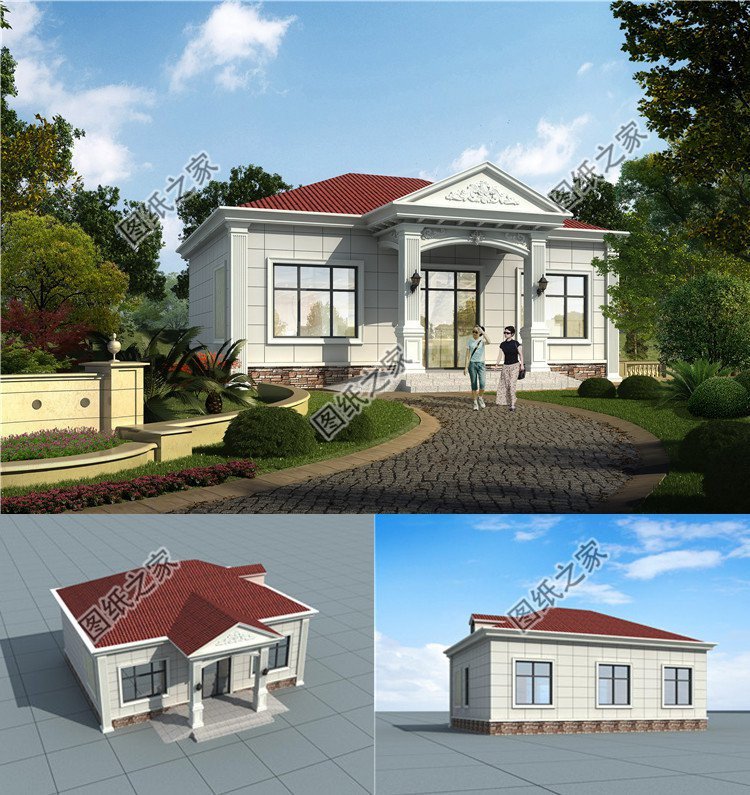 自建房一層效果圖大全戶型圖，這樣的別墅在農(nóng)村建好了，絕對(duì)是地標(biāo)性建筑