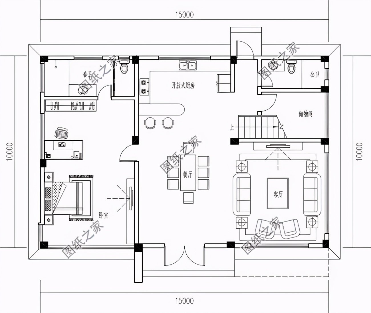 15乘10農(nóng)村二層戶(hù)型圖，誰(shuí)還不是一個(gè)家里有別墅的人嘞
