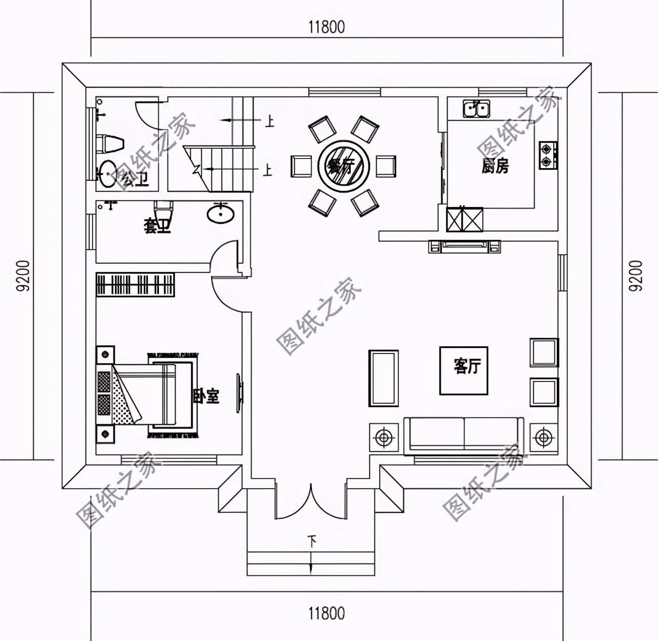 11x9米二層自建房設(shè)計(jì)圖，干凈大氣，值得擁有