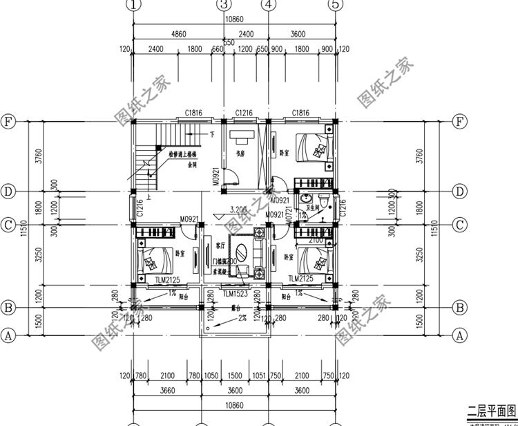 農(nóng)村三開間別墅設(shè)計圖，造型簡單而且布局實用，不容錯過