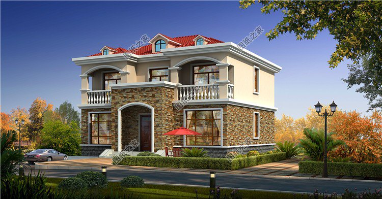 農(nóng)村三開間別墅設(shè)計圖，造型簡單而且布局實用，不容錯過