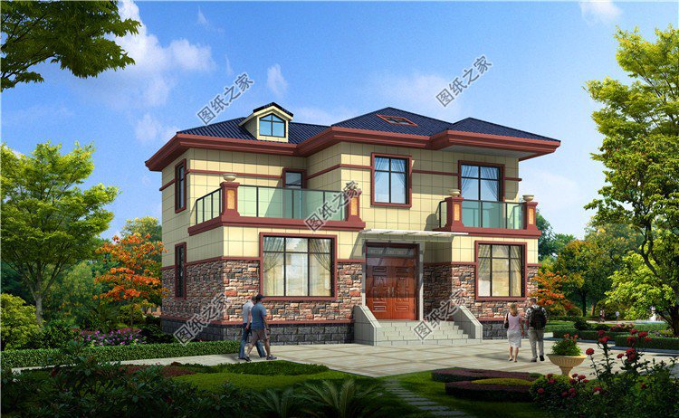 永不過時的帶露臺二層樓房設(shè)計(jì)圖，看了之后可真讓人心動