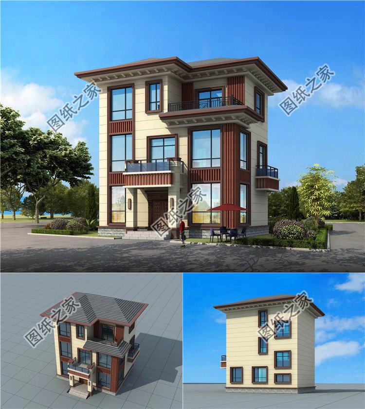 農(nóng)村三層自建房效果圖，占地不大，簡單好看，室內(nèi)設(shè)計符合現(xiàn)代生活