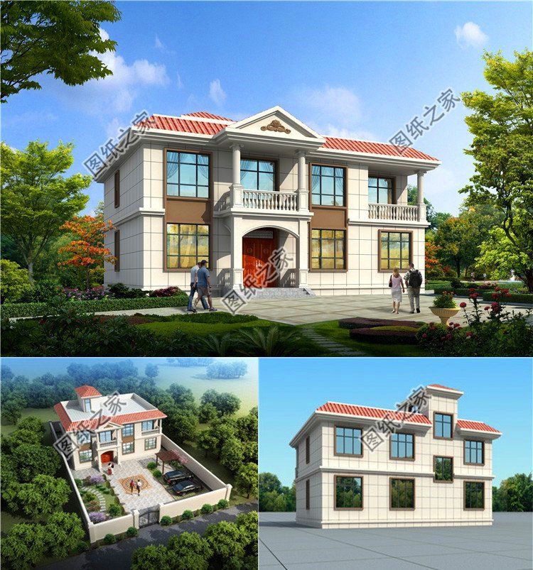 農(nóng)村平屋頂二層別墅設(shè)計圖，適合農(nóng)村建造的好戶型，方便晾曬