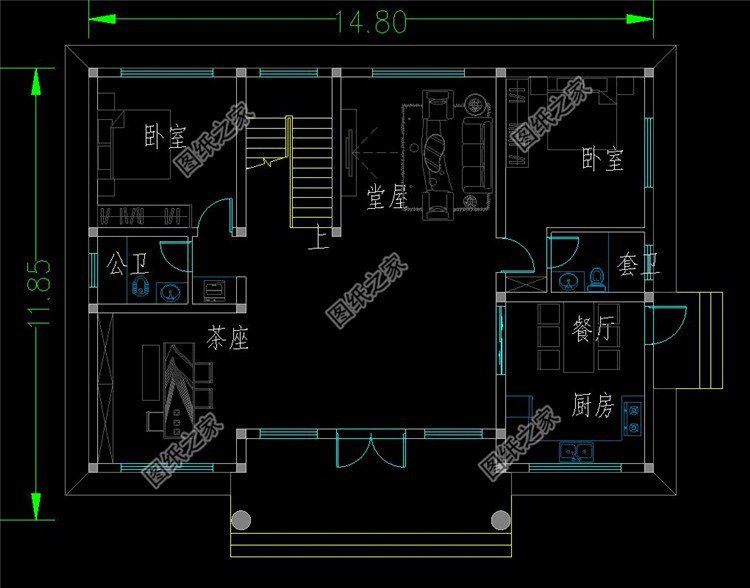 農(nóng)村平屋頂二層別墅設(shè)計圖，適合農(nóng)村建造的好戶型，方便晾曬