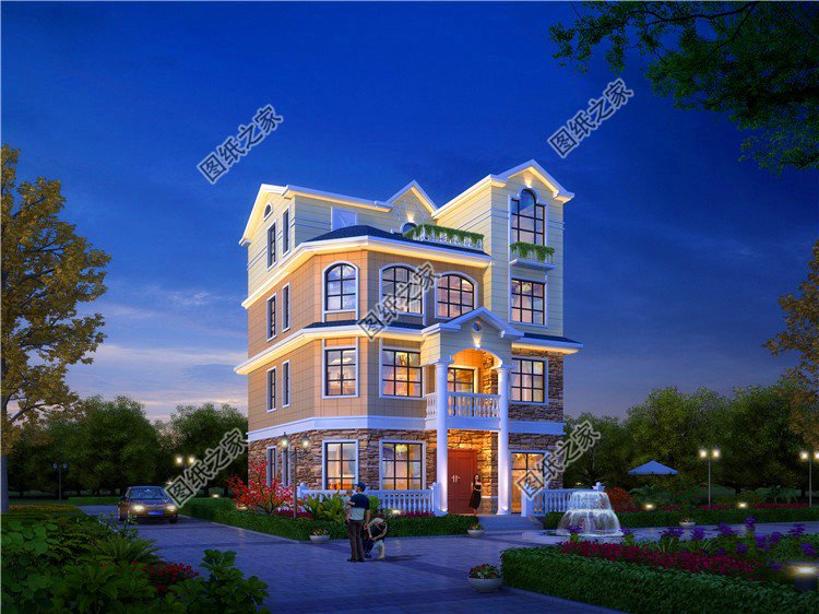 占地120平米四層別墅設(shè)計(jì)圖，戶型不大但功能齊全，收藏不吃虧