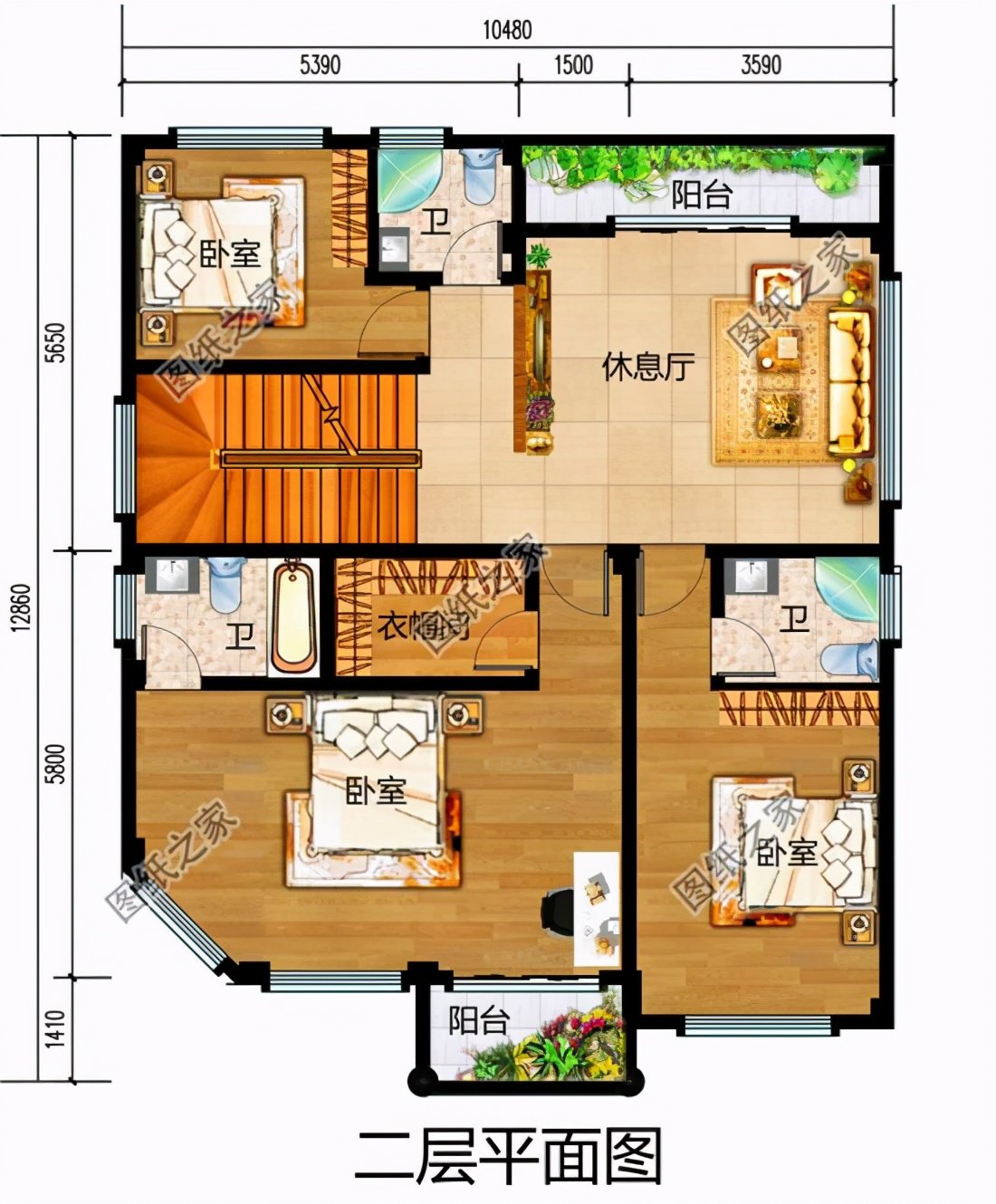 占地120平米四層別墅設(shè)計(jì)圖，戶型不大但功能齊全，收藏不吃虧