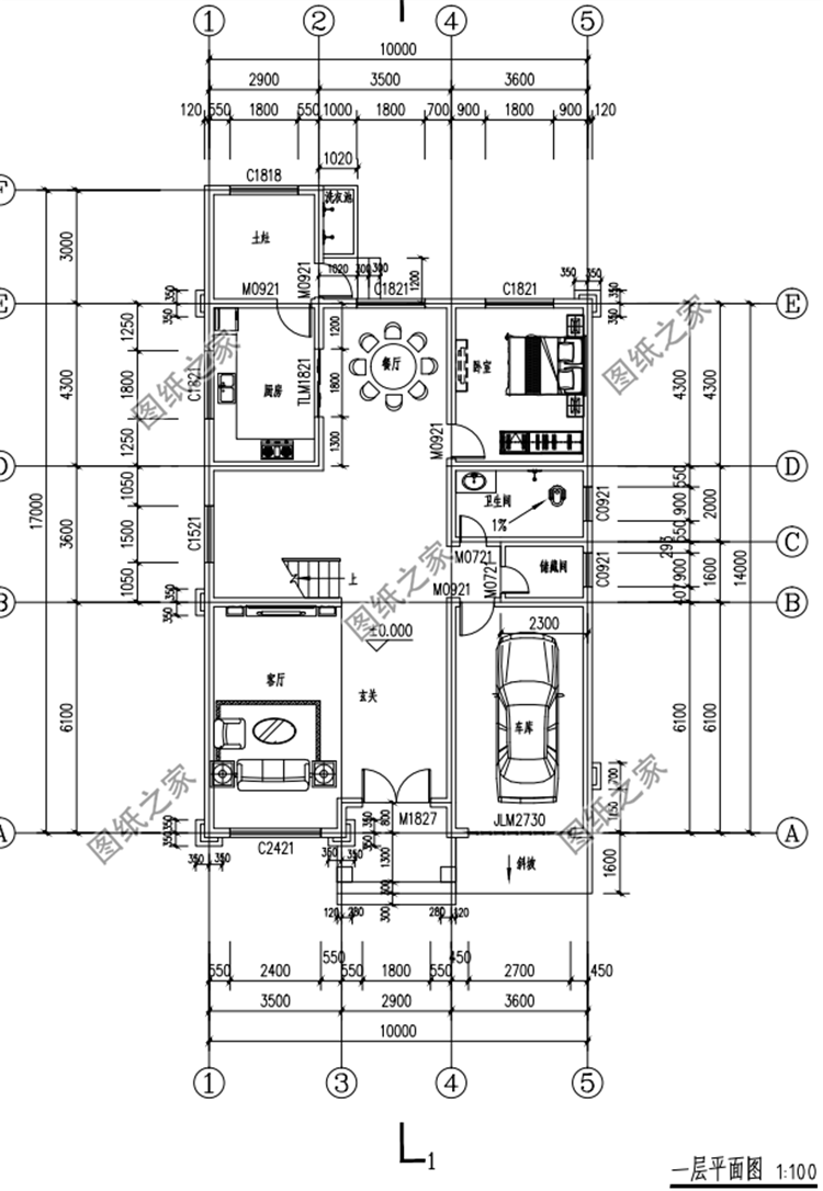 帶車庫三層別墅設(shè)計(jì)圖，有房有車才是硬道理，城里親戚看了羨慕