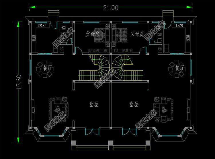 最新農(nóng)村雙拼戶型設(shè)計圖，一塊宅基地，和兄弟住一起它不香嗎