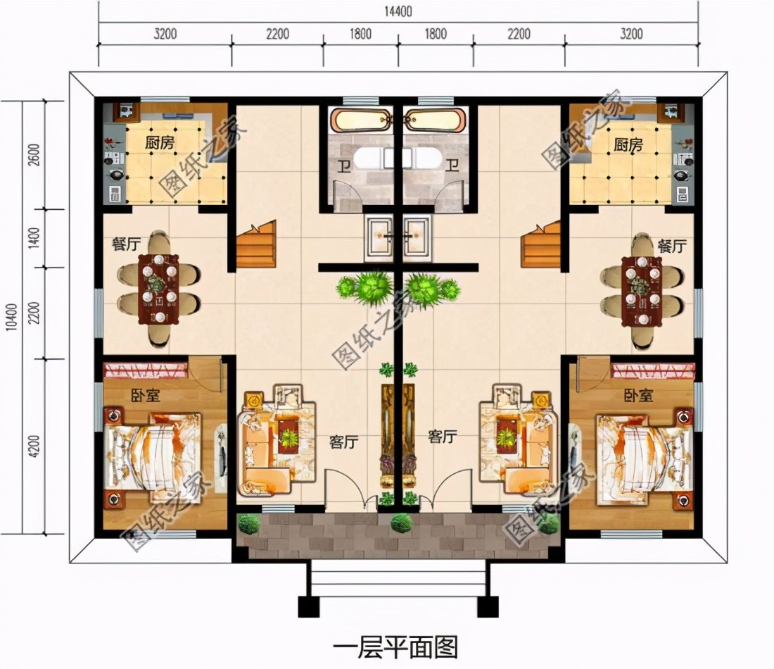 最新農(nóng)村雙拼戶型設(shè)計圖，一塊宅基地，和兄弟住一起它不香嗎