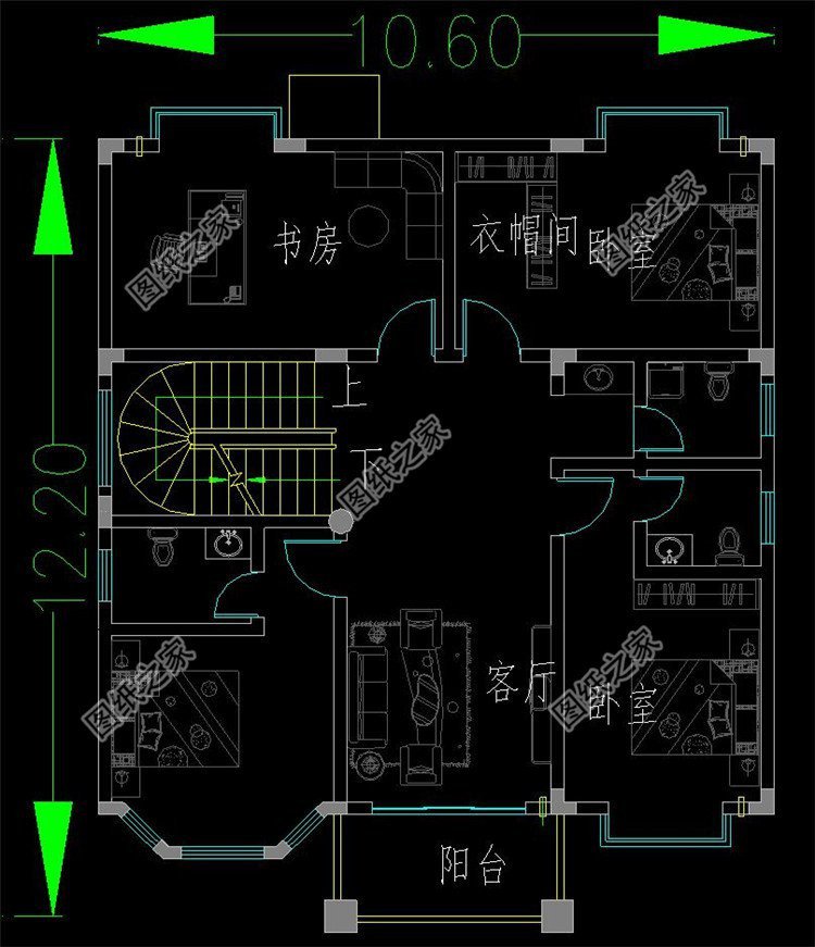 10米x13米房屋戶型圖，如此漂亮的別墅，想不實(shí)用都難