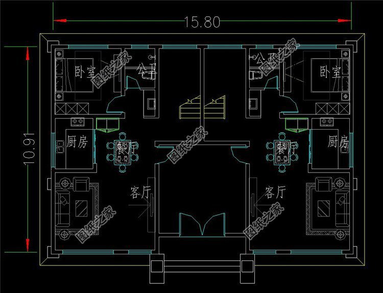 40萬(wàn)農(nóng)村雙拼別墅圖片，戶型這樣布局能提高空間利用率