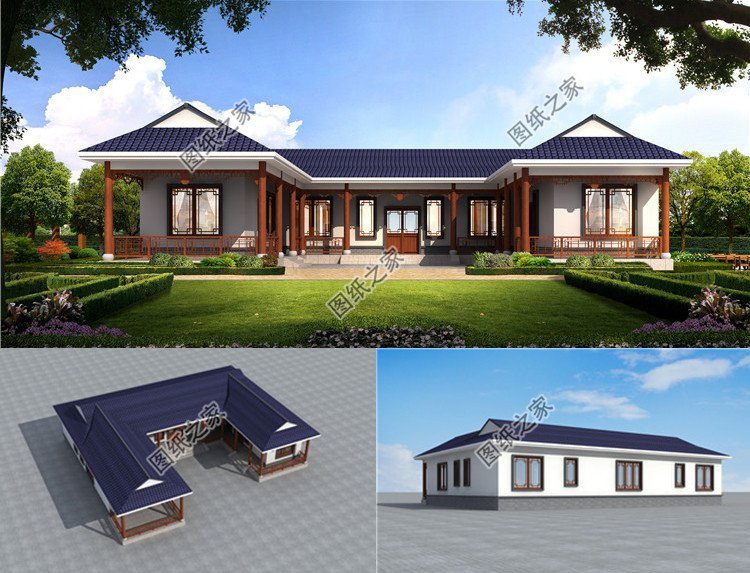 各種新款一層小別墅 ，風格迥異，拿走圖紙就可建