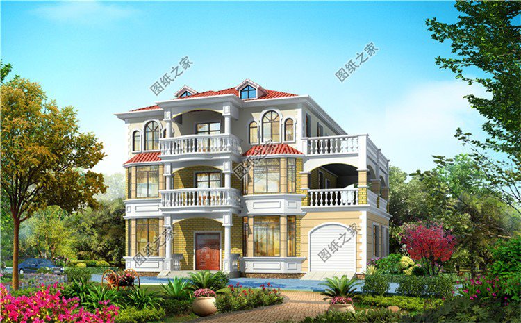 四開間大三層別墅設(shè)計圖，農(nóng)村房子這樣蓋超有面子，你還在等什么