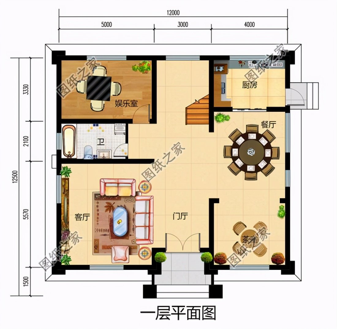 鄉(xiāng)下三層小洋樓戶(hù)型圖，農(nóng)村土豪最?lèi)?ài)的戶(hù)型，含全套施工圖