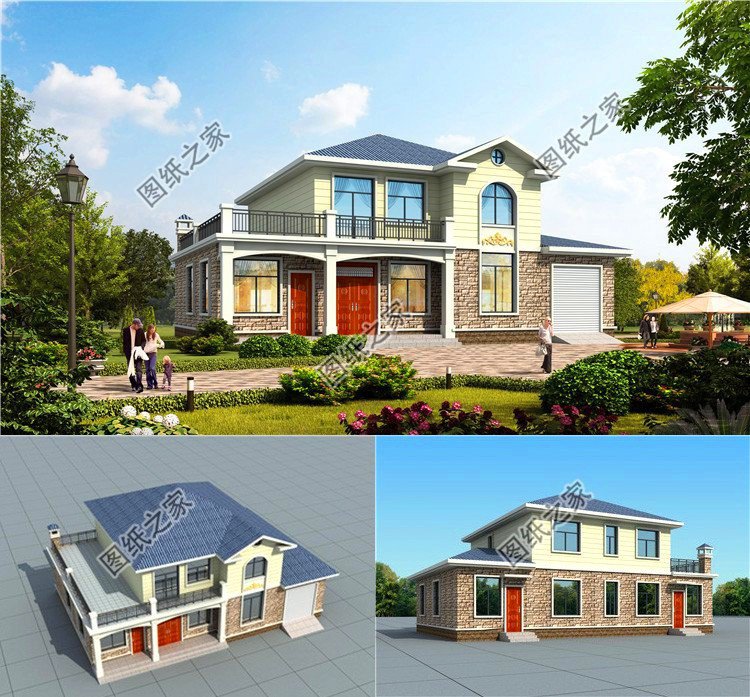 農(nóng)村磚混二層別墅設(shè)計(jì)圖，普通易建，農(nóng)村施工就選它