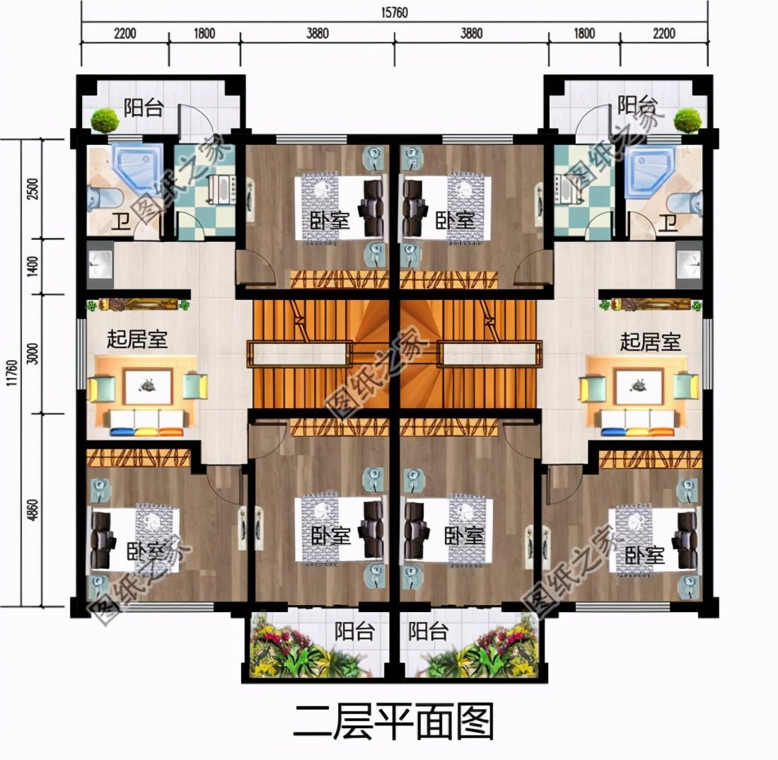農(nóng)村兄弟雙拼戶型圖，親兄弟這樣建房，省時省力又省錢