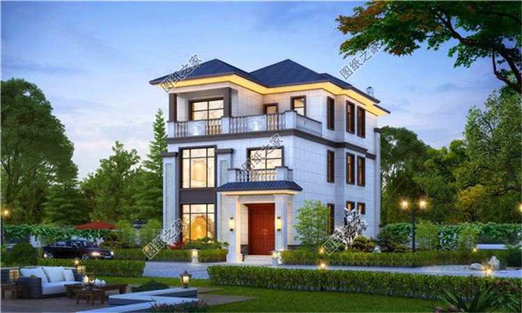 獨(dú)棟三層別墅設(shè)計(jì)圖，超大落地窗美觀(guān)大氣，圖紙快快收藏好