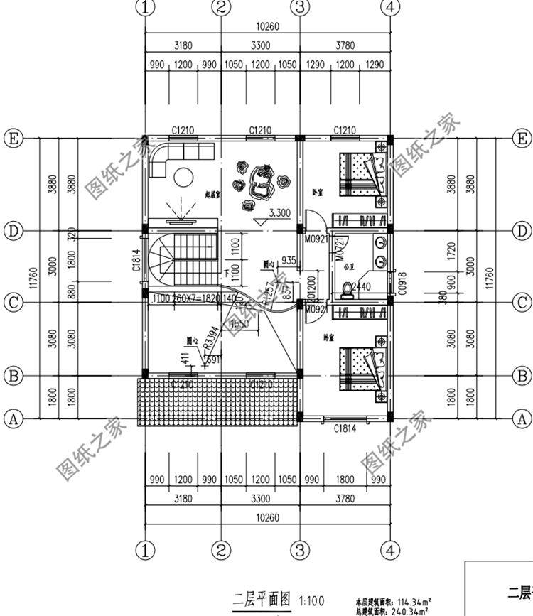 占地130平二層別墅設計圖，南北方都能建的戶型，下半年建房不用愁了
