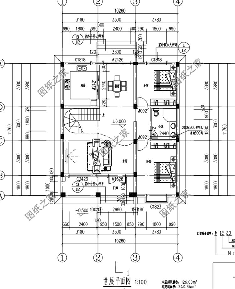 占地130平二層別墅設計圖，南北方都能建的戶型，下半年建房不用愁了