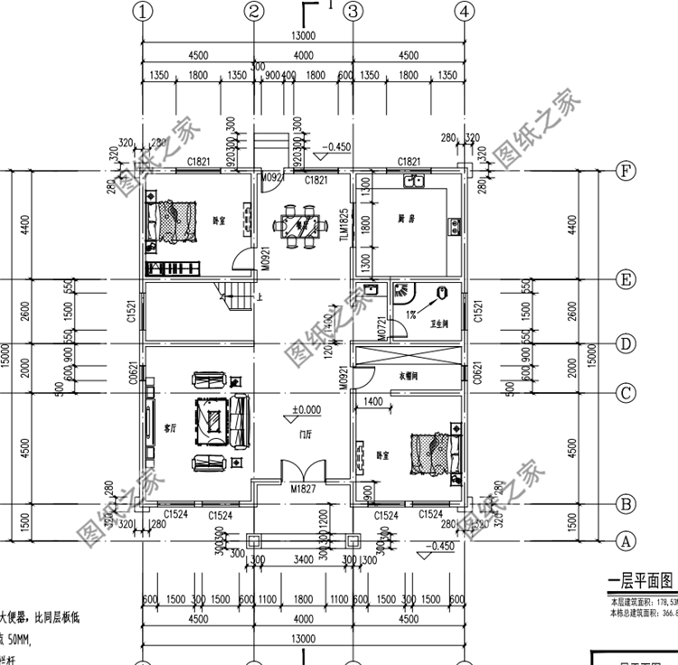 開(kāi)間13米二層樓房設(shè)計(jì)圖，快來(lái)看看是不是你喜歡的戶(hù)型，完成兒時(shí)的夢(mèng)