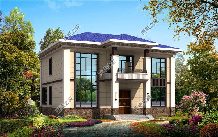 中式風(fēng)格二層自建房設(shè)計(jì)圖，不輸給城里的高樓，別提多好看了