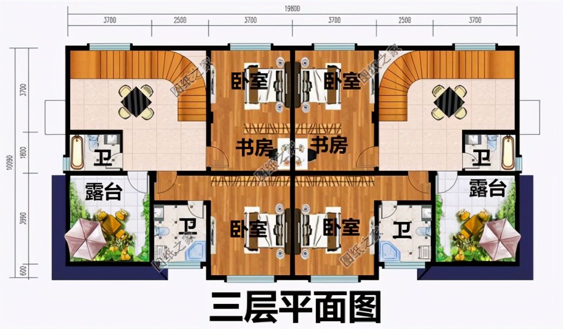 農(nóng)村雙拼三層自建房設(shè)計圖，兄弟倆娶親又不想隔太遠，這三套別墅絕對值得