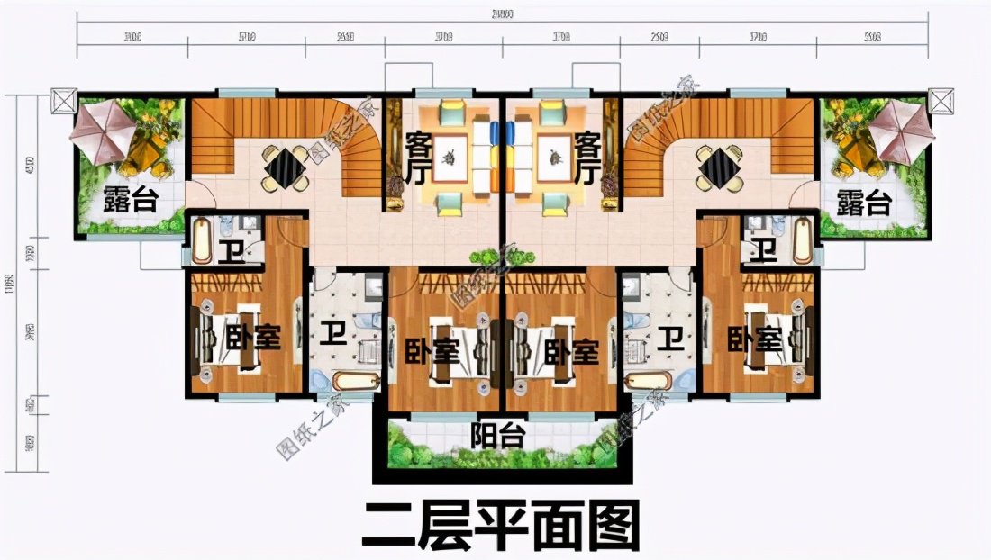 農(nóng)村雙拼三層自建房設(shè)計圖，兄弟倆娶親又不想隔太遠，這三套別墅絕對值得