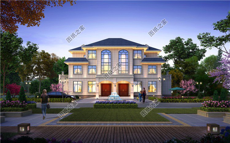 農(nóng)村雙拼三層自建房設(shè)計圖，兄弟倆娶親又不想隔太遠，這三套別墅絕對值得