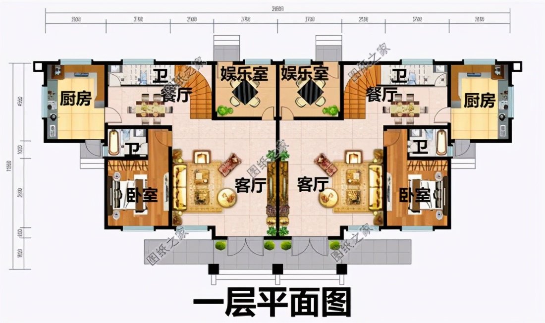農(nóng)村雙拼三層自建房設(shè)計圖，兄弟倆娶親又不想隔太遠，這三套別墅絕對值得