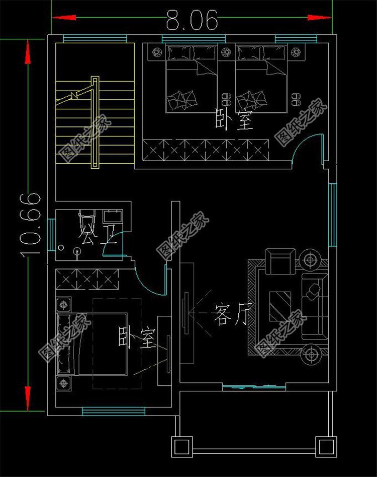 開間設(shè)計(jì)8米寬的自建房，雖然不大，建成也好看