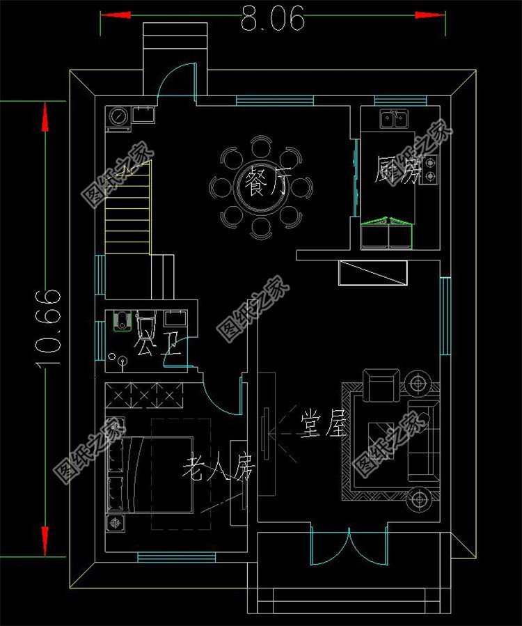 開間設(shè)計(jì)8米寬的自建房，雖然不大，建成也好看