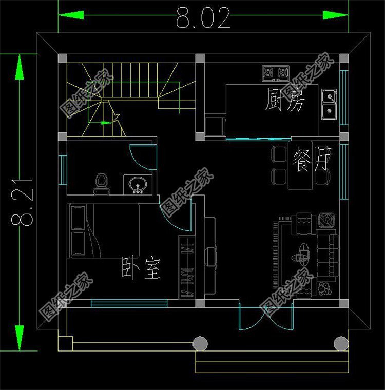 開間設(shè)計(jì)8米寬的自建房，雖然不大，建成也好看