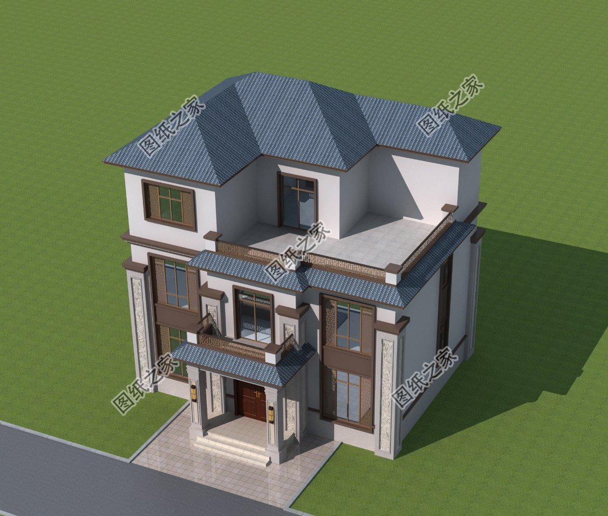 新中式三層別墅，農(nóng)村推薦的戶型設(shè)計，可以給家里人分享看看