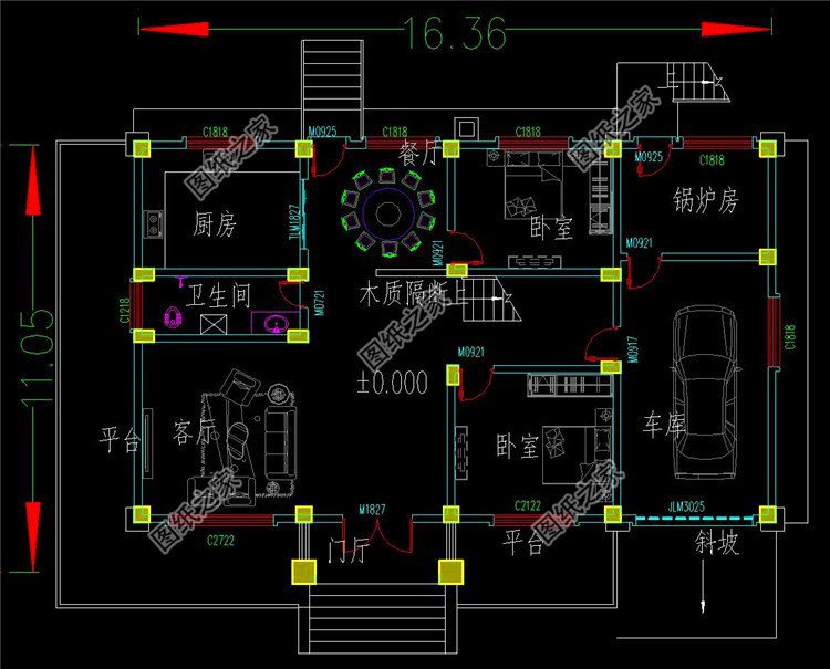 帶車庫二層別墅設(shè)計(jì)圖，第三套25萬就能建，實(shí)用省錢非常劃算