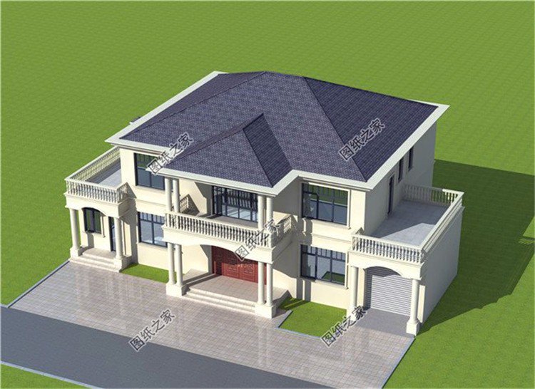 大面寬二層別墅設(shè)計(jì)圖，長(zhǎng)輩看了都夸建的好，大面寬十分大氣