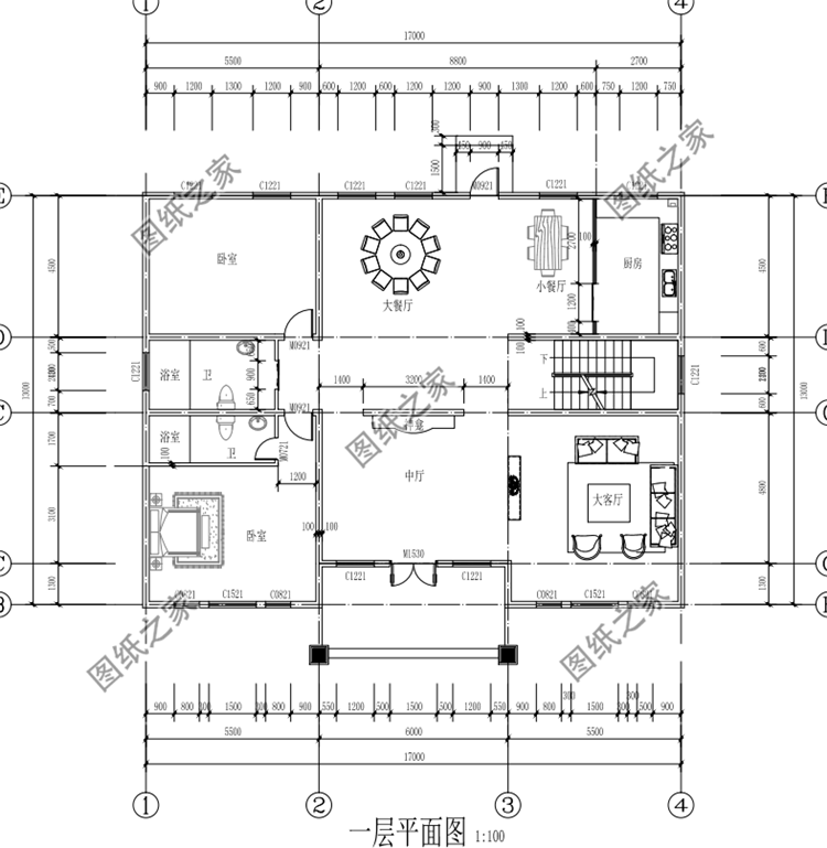大面寬二層別墅設(shè)計(jì)圖，長(zhǎng)輩看了都夸建的好，大面寬十分大氣