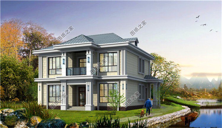 簡(jiǎn)單二層最新戶型別墅設(shè)計(jì)圖，對(duì)稱(chēng)設(shè)計(jì)，精致美觀簡(jiǎn)單易建