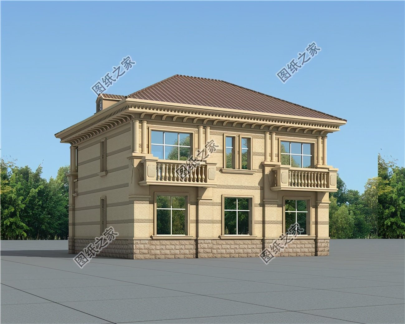 農(nóng)村二層斜坡屋頂設(shè)計(jì)別墅，普通人也可以擁有別墅夢(mèng)