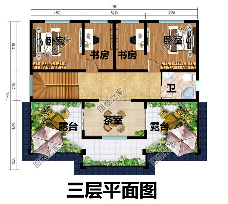 簡歐農(nóng)村三層住宅設(shè)計(jì)圖