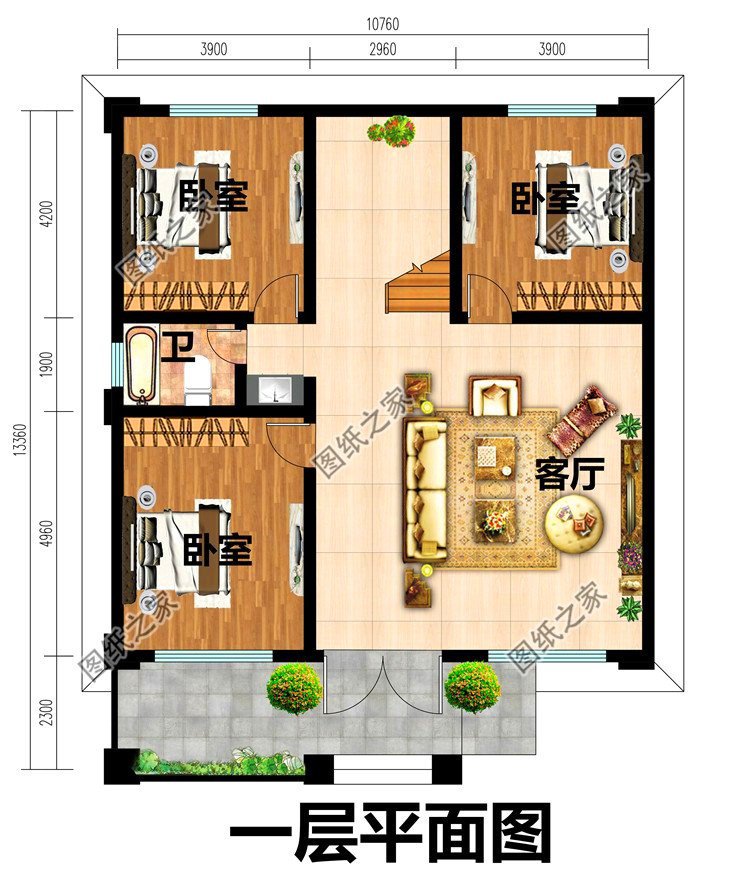農村二層自建房設計平面圖，占地適中，年輕人就是要建這樣的房子