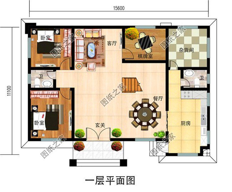 農村二層自建房設計平面圖，占地適中，年輕人就是要建這樣的房子