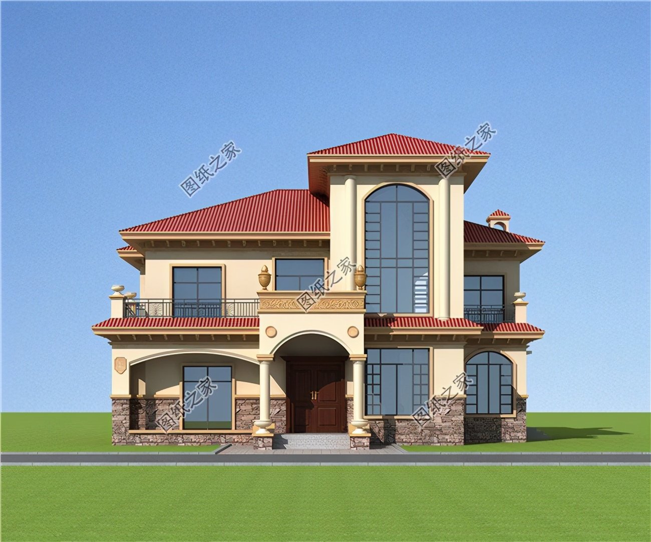 豪華的三層別墅，我就在老家建的設(shè)計，品位不一般