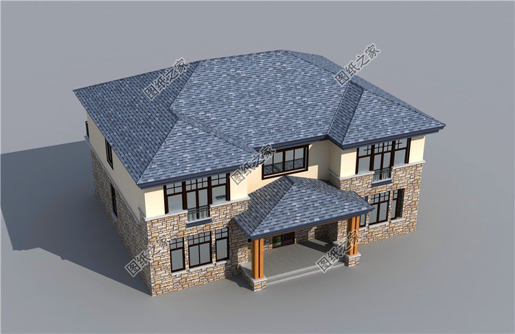 農(nóng)村建房二層設(shè)計(jì)效果圖，公共區(qū)域空間大，真正自在人家