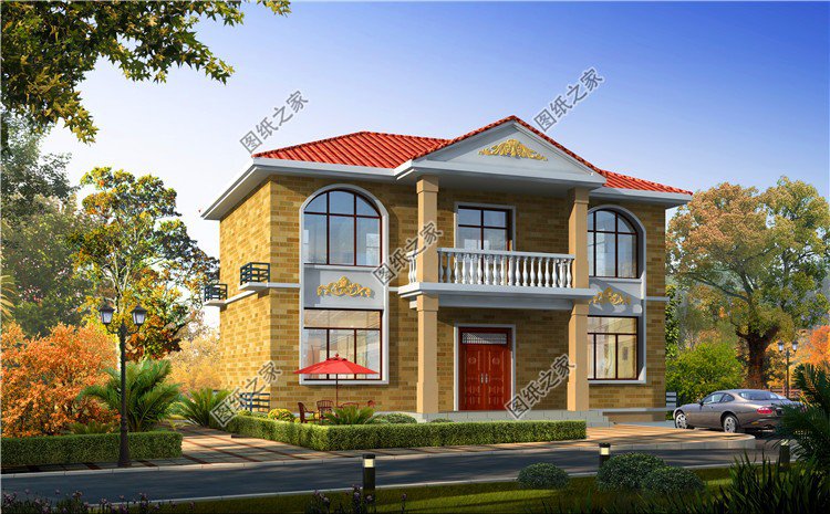 農(nóng)村建房二層設(shè)計(jì)效果圖，公共區(qū)域空間大，真正自在人家