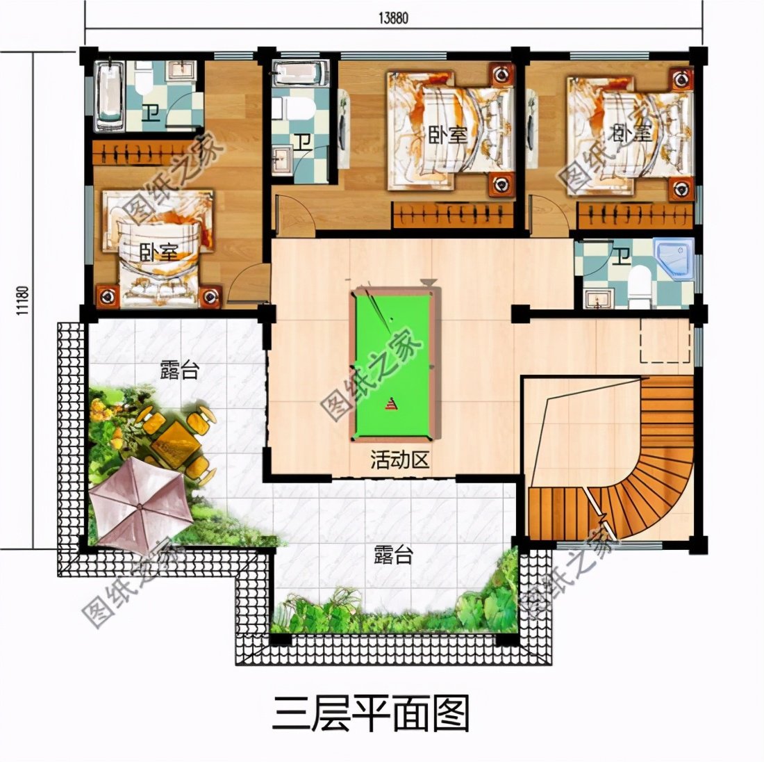 農(nóng)村別墅設(shè)計三層效果圖，讓人愛到骨子里，難怪越來越多人回村建房