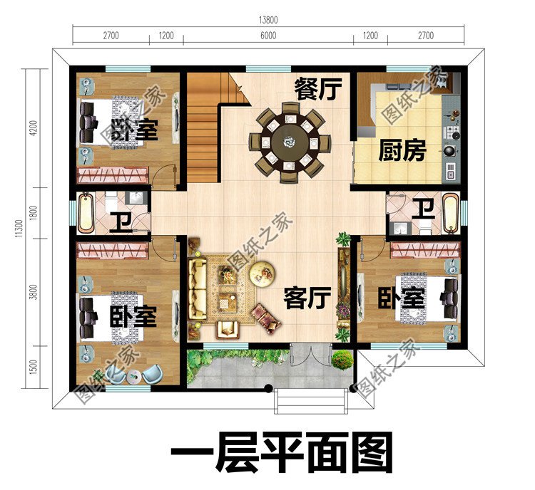 一層半小別墅設(shè)計(jì)圖帶效果圖