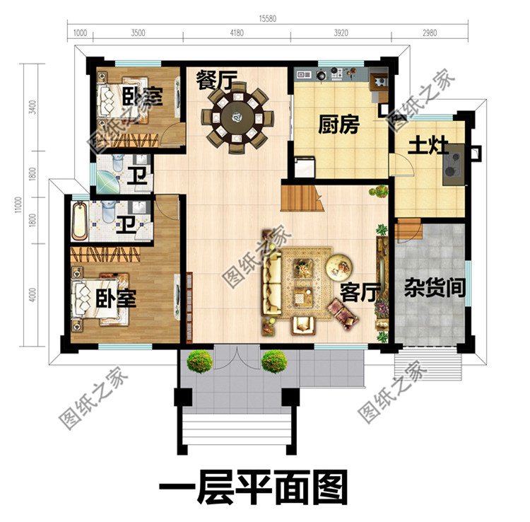 歐式小別墅設(shè)計圖紙帶效果圖
