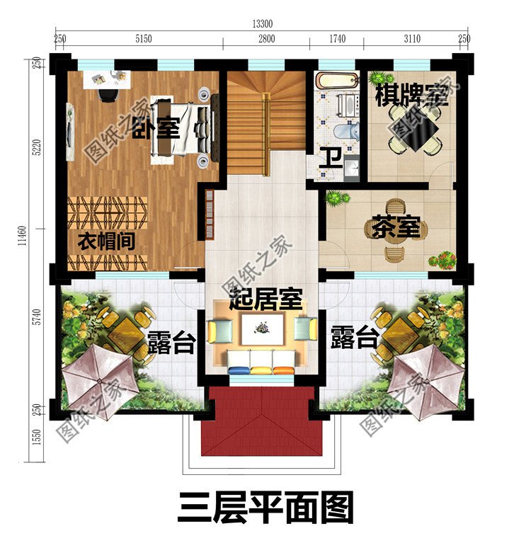 帶地下室三層豪華大氣新農(nóng)村房屋設(shè)計(jì)圖
